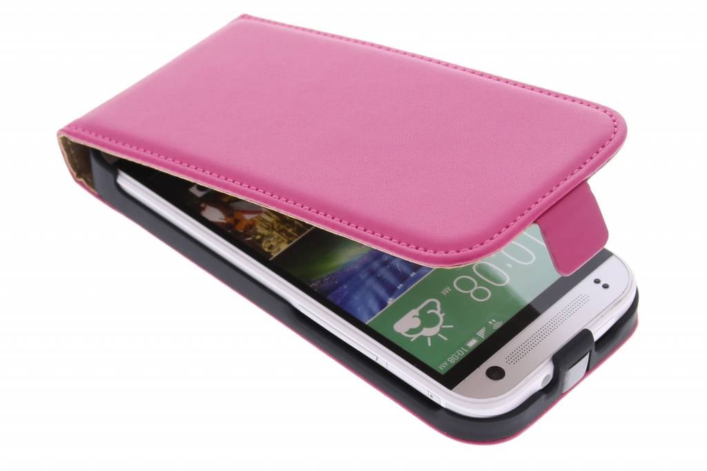 Image of Fuchsia luxe flipcase voor de HTC One Mini 2