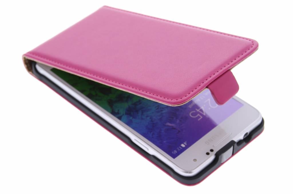 Image of Fuchsia luxe flipcase voor de Samsung Galaxy Alpha