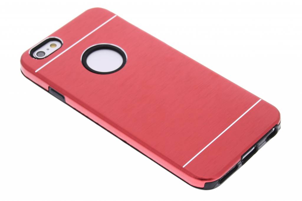 Image of Rode brushed aluminium siliconen hardcase voor de iPhone 6 / 6s