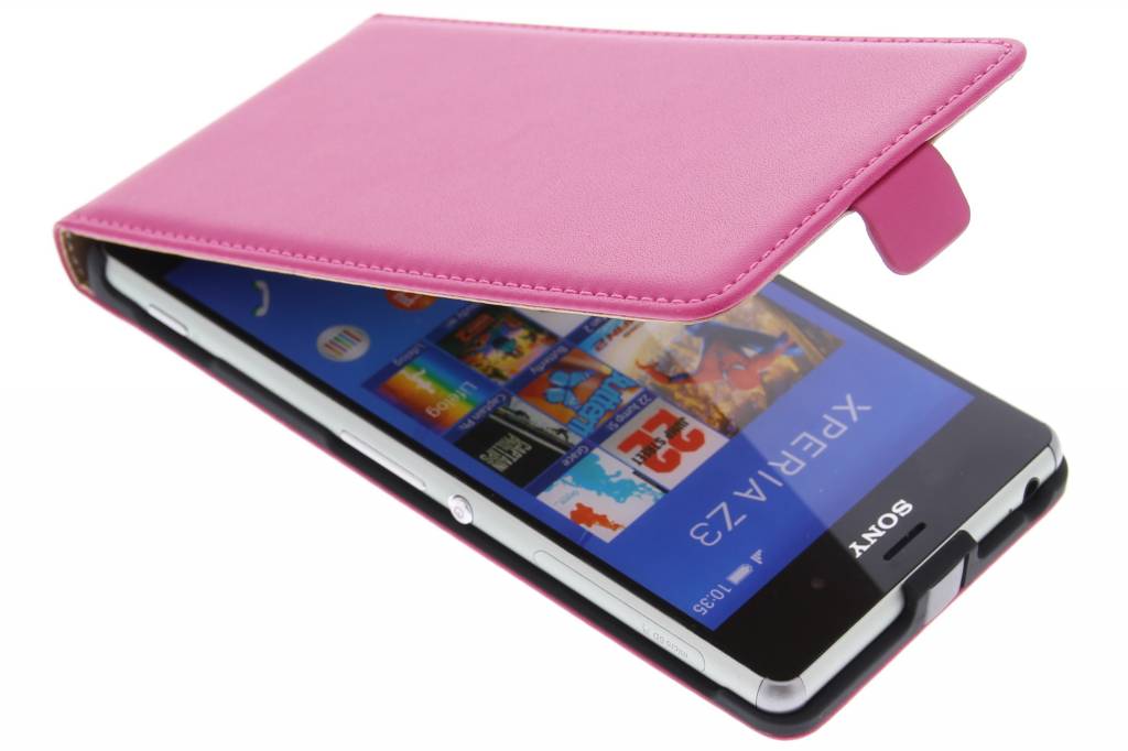 Image of Fuchsia luxe flipcase voor de Sony Xperia Z3