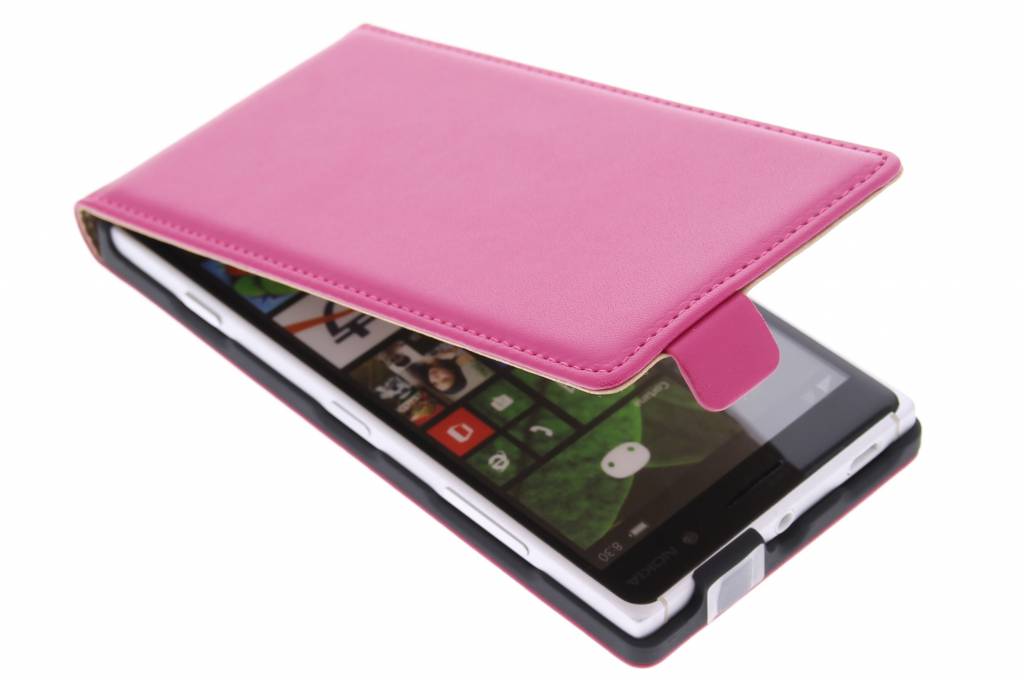 Image of Fuchsia luxe flipcase voor de Nokia Lumia 830