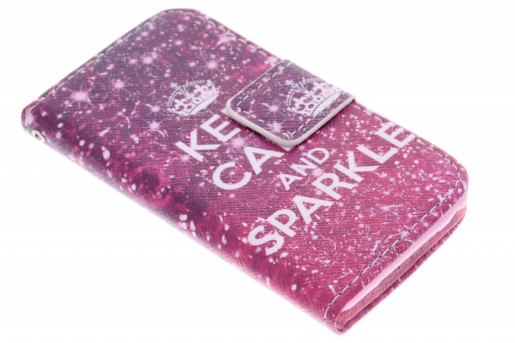 Image of Keep Calm and Sparkle design TPU booktype hoes voor de iPod Touch 4g