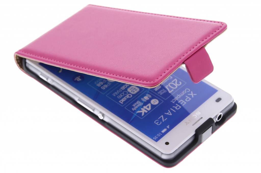 Image of Fuchsia luxe flipcase voor de Sony Xperia Z3 Compact