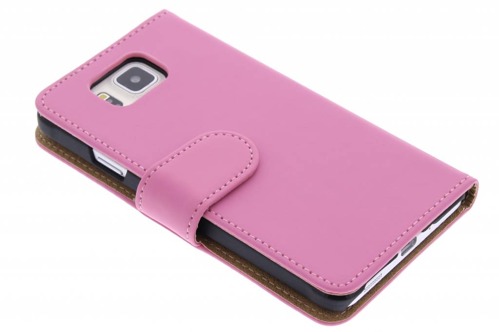 Image of Roze effen booktype hoes voor de Samsung Galaxy Alpha