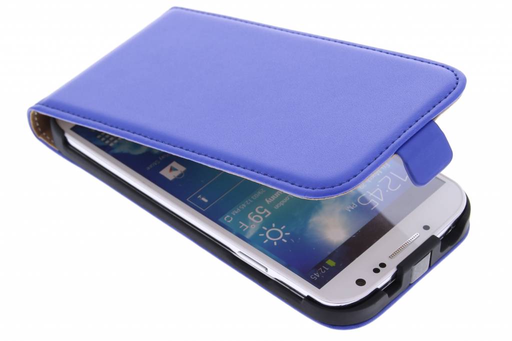 Image of Blauwe luxe flipcase voor de Samsung Galaxy S4