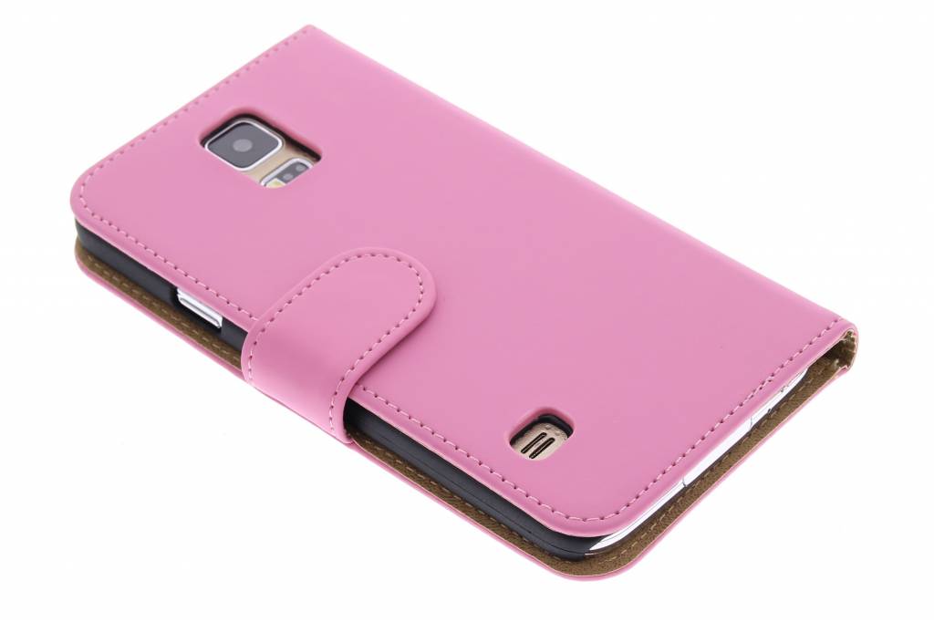 Image of Roze effen booktype hoes voor de Samsung Galaxy S5 (Plus) / Neo