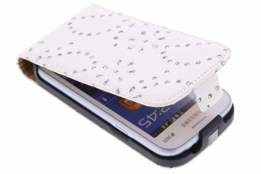 Image of Witte bloemblad design flipcase voor de Samsung Galaxy Trend Lite