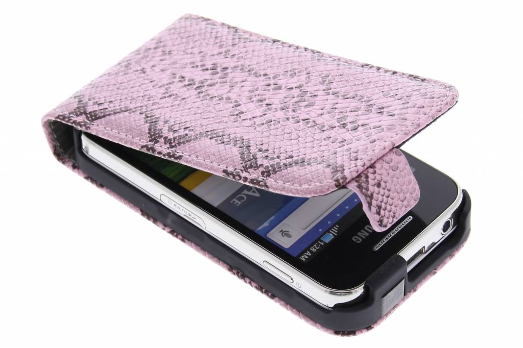 Image of Roze slangenprint flipcase voor de Samsung Galaxy Ace