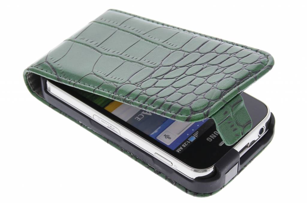 Image of Groene krokodil flipcase voor de Samsung Galaxy Ace