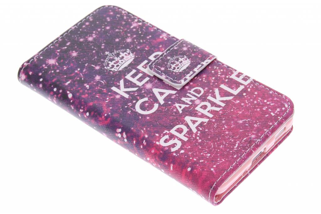 Image of Keep Calm and Sparkle design TPU booktype voor de Samsung Galaxy Alpha