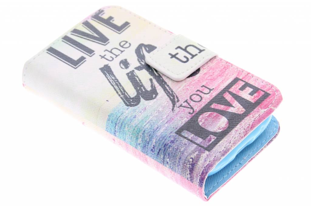 Image of Live the Life design TPU booktype hoes voor de Samsung Galaxy Young