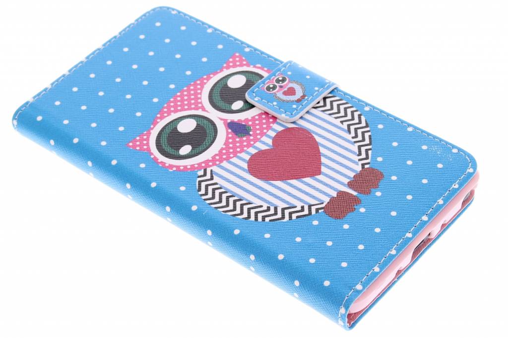 Image of Uil vlag design design TPU booktype hoes voor de Samsung Galaxy Note 4