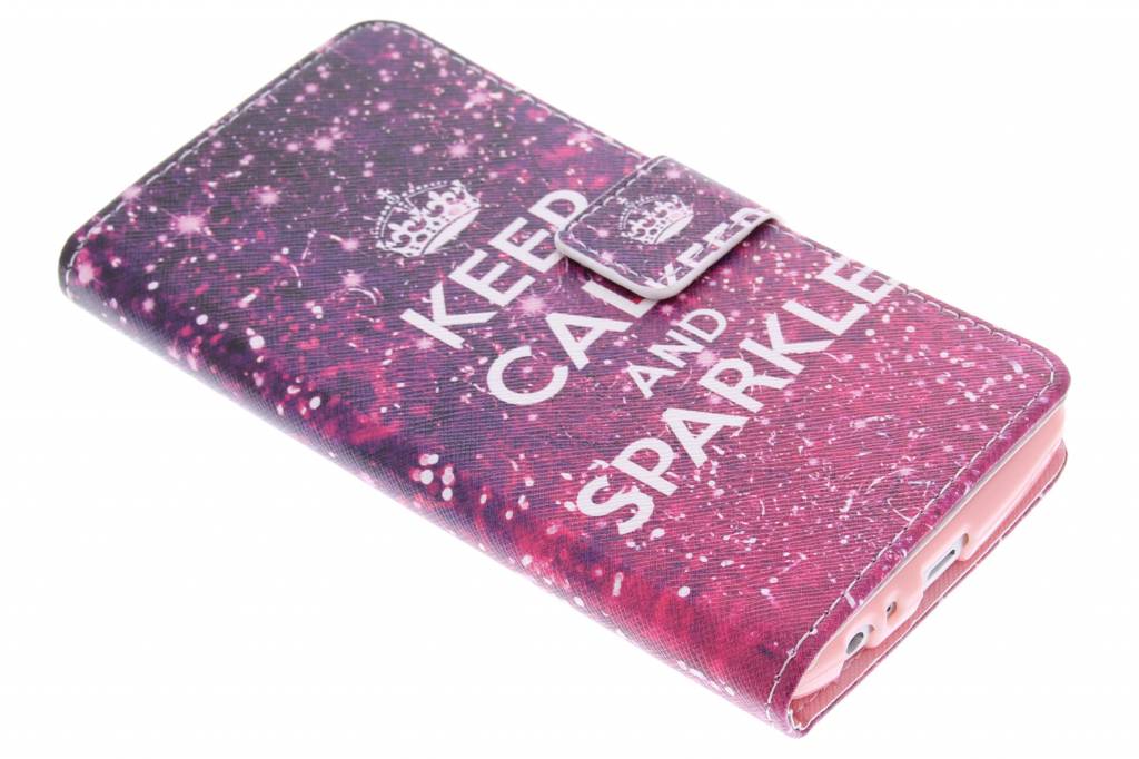 Image of Keep Calm and Sparkle design TPU booktype hoes voor de LG G3