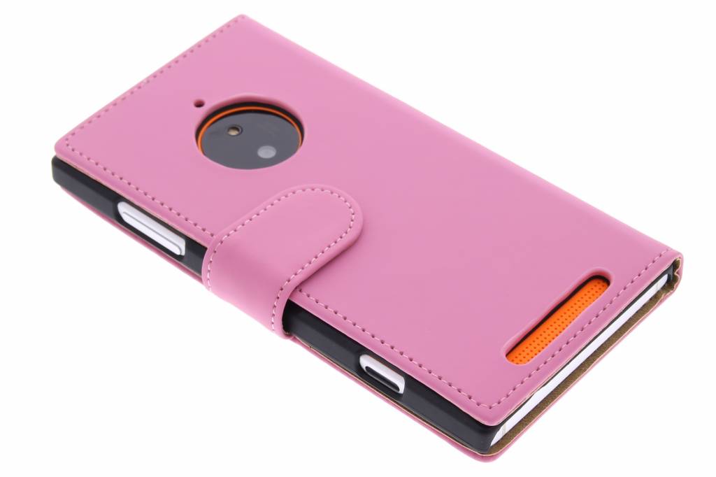 Image of Roze effen booktype hoes voor de Nokia Lumia 830