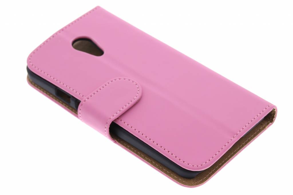 Image of Roze effen booktype hoes voor de Motorola Moto G 2nd Gen 2014