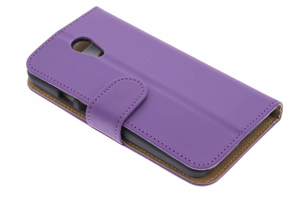 Image of Paarse effen booktype hoes voor de Motorola Moto G 2nd Gen 2014