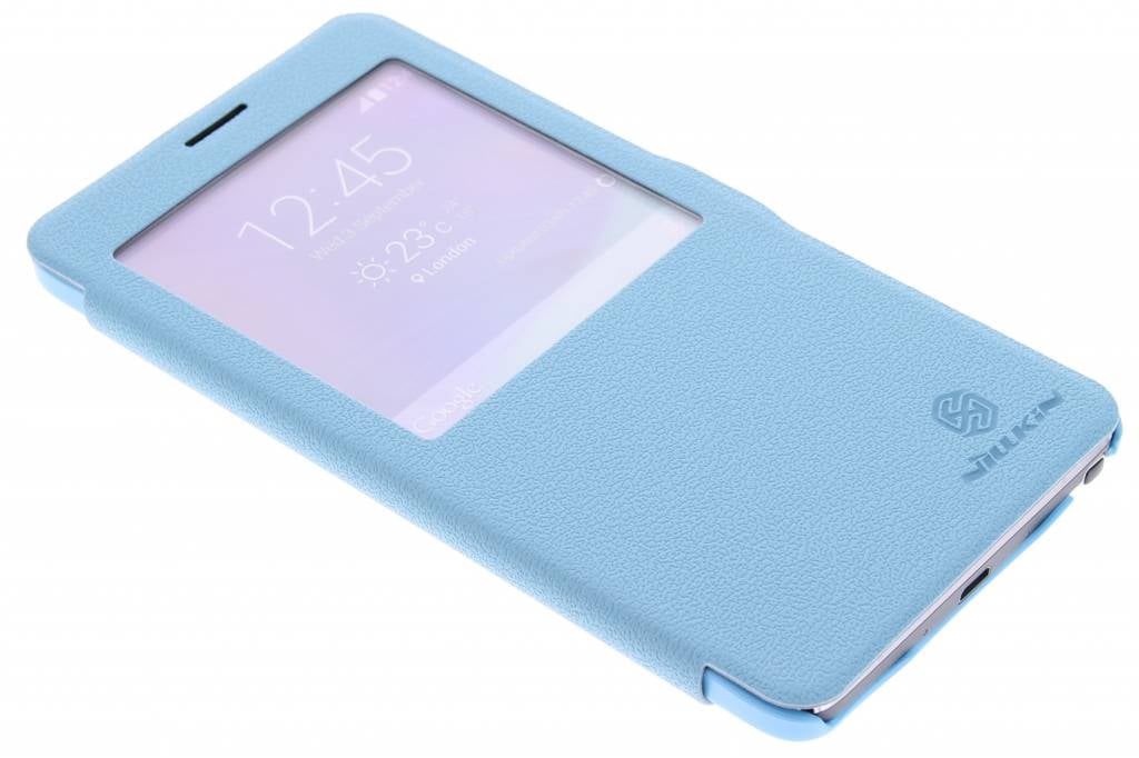 Image of Leather Case booktype hoes met venster voor de Samsung Galaxy Note 4 - turquoise