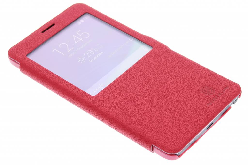 Image of Leather Case booktype hoes met venster voor de Samsung Galaxy Note 4 - rood