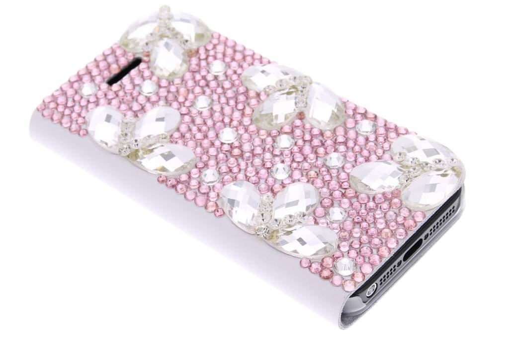 Image of Glazen strass booktype hoes voor de iPhone 5 / 5s / SE