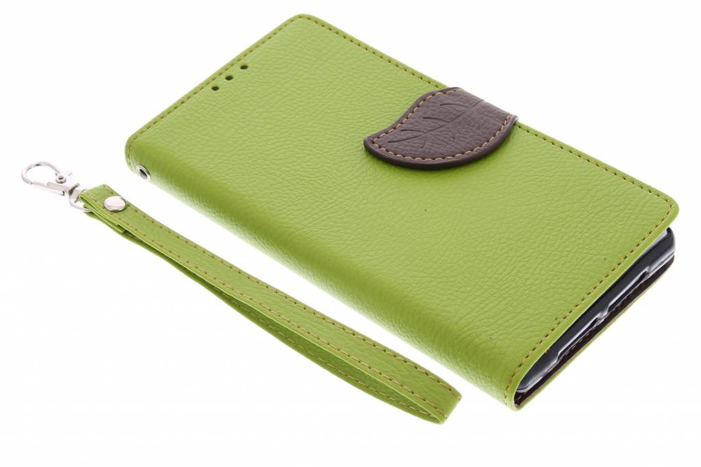 Image of Groene blad design TPU booktype hoes voor de Sony Xperia Z1