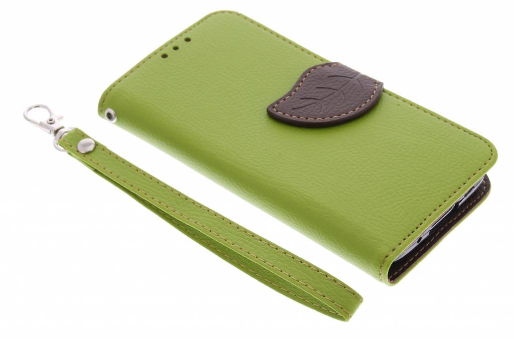 Image of Groene blad design TPU booktype hoes voor de Samsung Galaxy S5 Mini