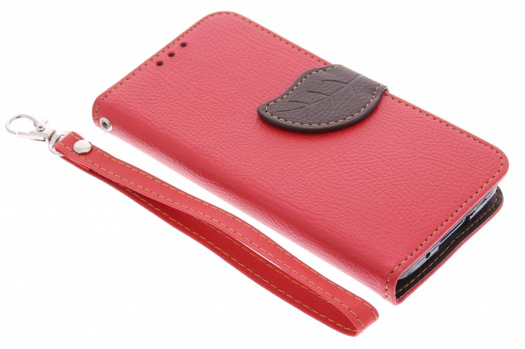 Image of Rode blad design TPU booktype hoes voor de Samsung Galaxy S5 Mini