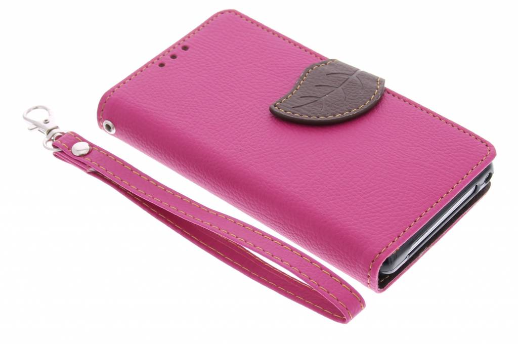 Image of Fuchsia blad design TPU booktype hoes voor de Sony Xperia Z1 Compact