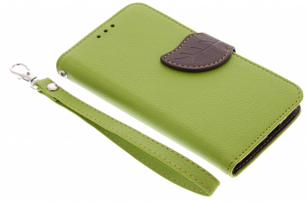 Image of Groene blad design TPU booktype hoes voor de Motorola Moto G