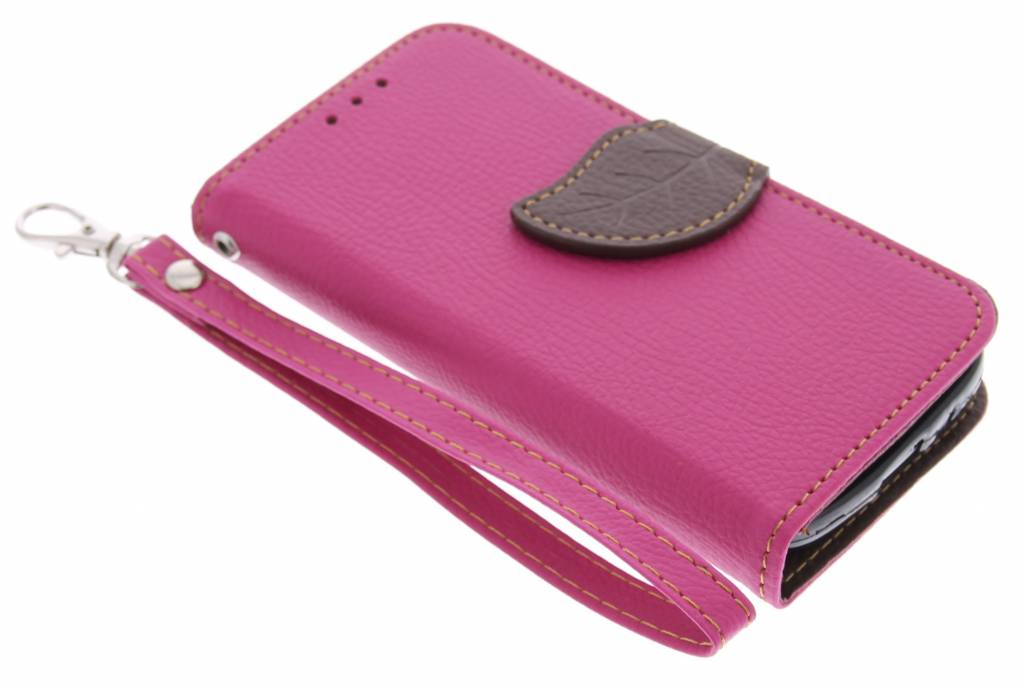 Image of Roze blad design TPU booktype hoes voor de Samsung Galaxy S4 Mini