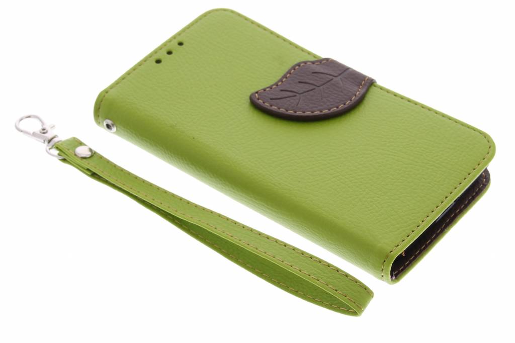 Image of Groene blad design TPU booktype hoes voor de Nokia Lumia 630 / 635