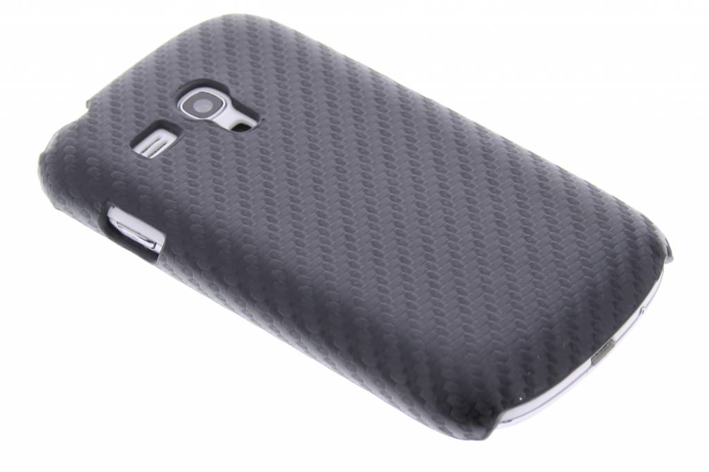 Image of Zwart carbon look hardcase hoesje voor de Samsung Galaxy S3 Mini