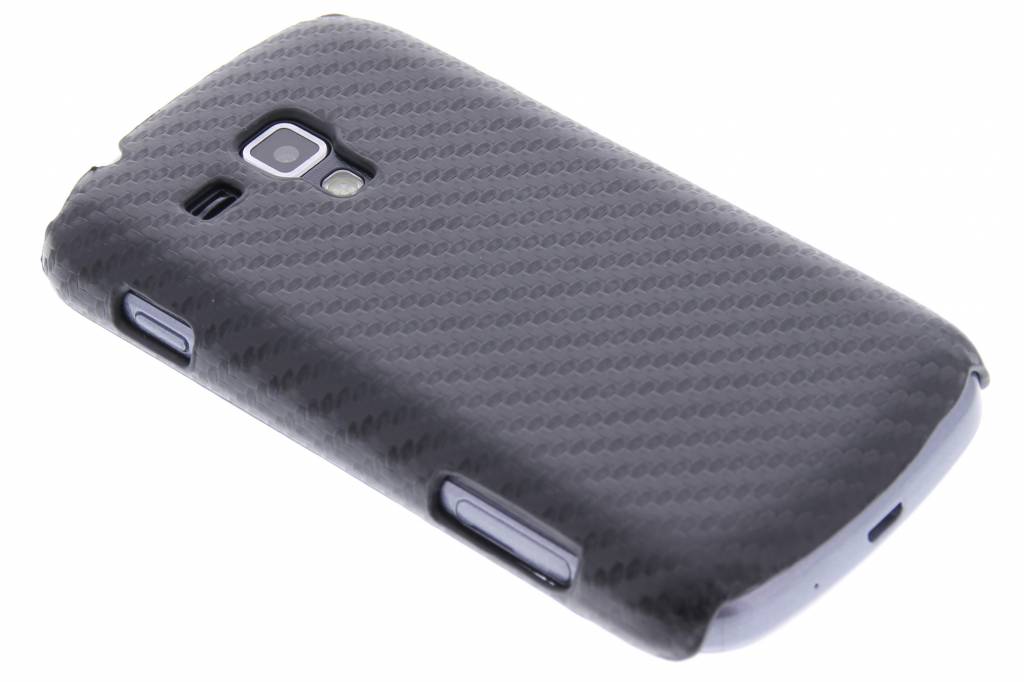 Image of Zwart carbon look hardcase hoesje voor de Samsung Galaxy S Duos / Trend (Plus)