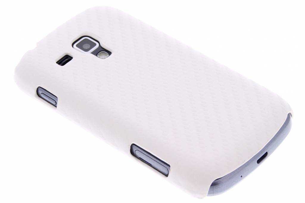 Image of Wit carbon look hardcase hoesje voor de Samsung Galaxy S Duos / Trend (Plus)