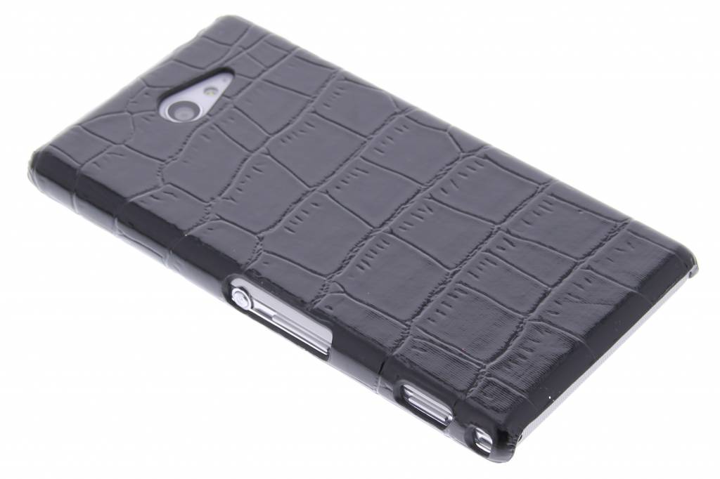 Image of Zwart krokodil design hardcase voor de Sony Xperia M2 (Aqua)