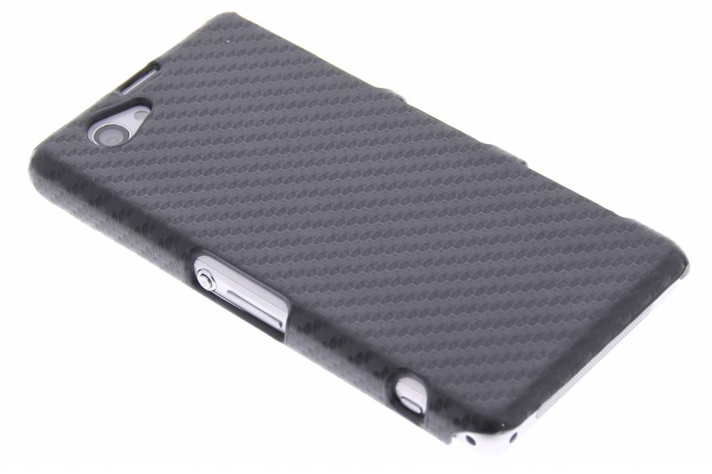 Image of Zwart carbon look hardcase hoesje voor de Sony Xperia Z1 Compact