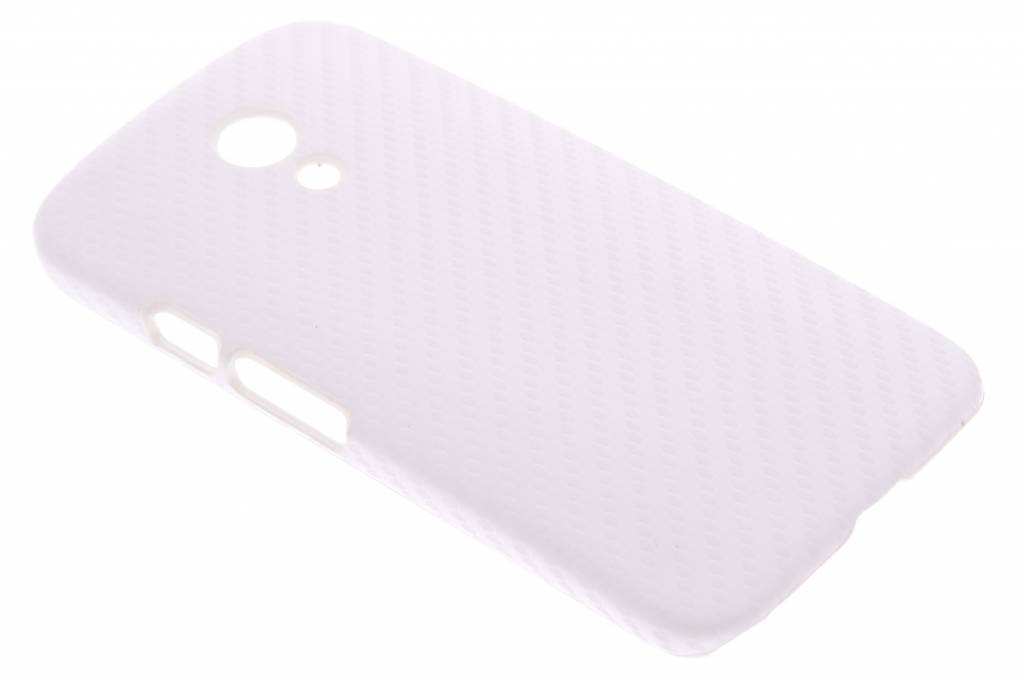 Image of Wit carbon look hardcase hoesje voor de Motorola Moto G 2nd Gen 2014