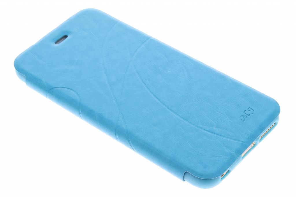 Image of Turquoise lijnmotief booktype hoes voor de iPhone 6(s) Plus