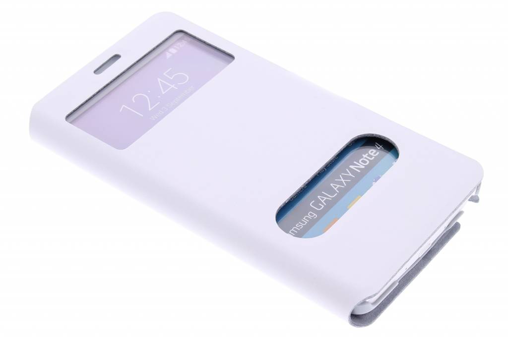 Image of Witte stijlvolle booktype hoes met venster voor de Samsung Galaxy Note 4