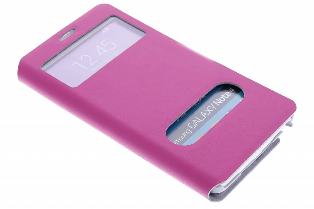 Image of Fuchsia stijlvolle booktype hoes met venster voor de Samsung Galaxy Note 4