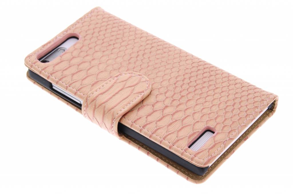 Image of Roze slangen booktype hoes voor de Huawei Ascend G6