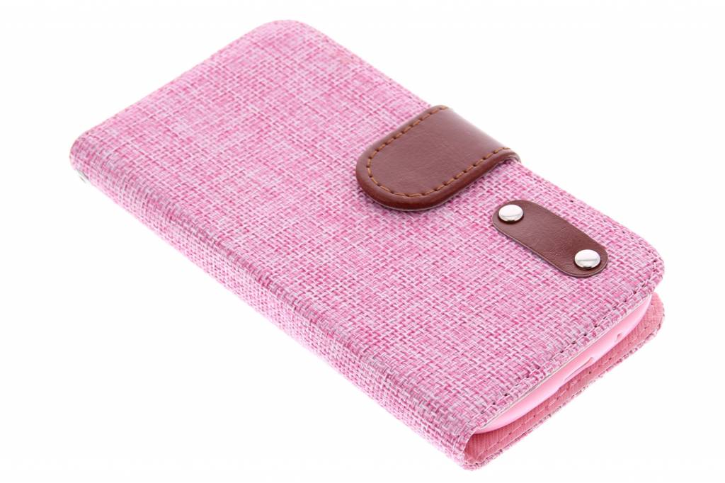 Image of Roze linnen look TPU booktype hoes voor de Samsung Galaxy S3 / Neo