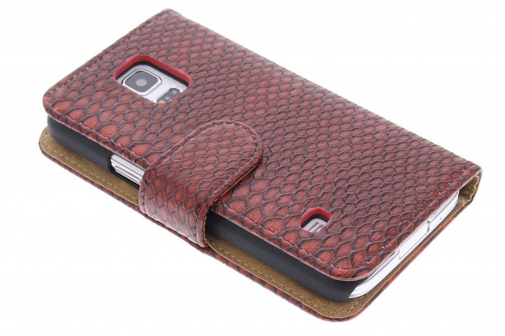 Image of Rode slangen booktype hoes voor de Samsung Galaxy S5 Mini