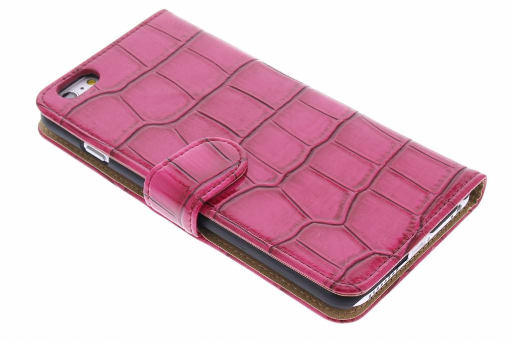 Image of Fuchsia glanzende krokodil booktype hoes voor de iPhone 6 / 6s