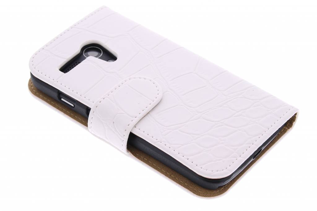 Image of Witte krokodil booktype hoes voor de Motorola Moto G