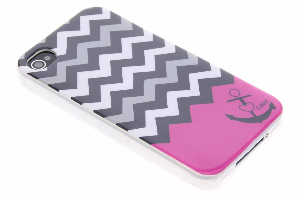 Image of Roze chevron design TPU siliconen hoesje voor de iPhone 4 / 4s