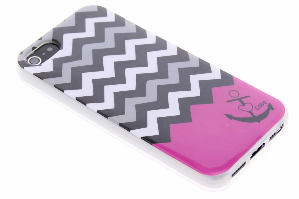 Image of Roze chevron design TPU siliconen hoesje voor de iPhone 5 / 5s / SE