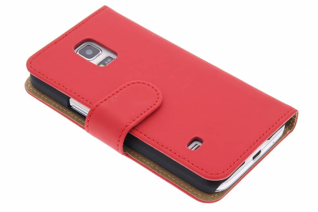 Image of Rode effen booktype hoes voor de Samsung Galaxy S5 Mini