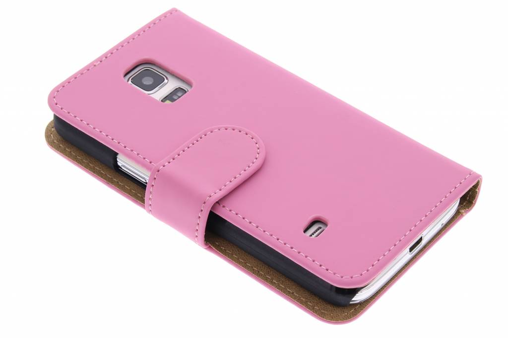 Image of Roze effen booktype hoes voor de Samsung Galaxy S5 Mini