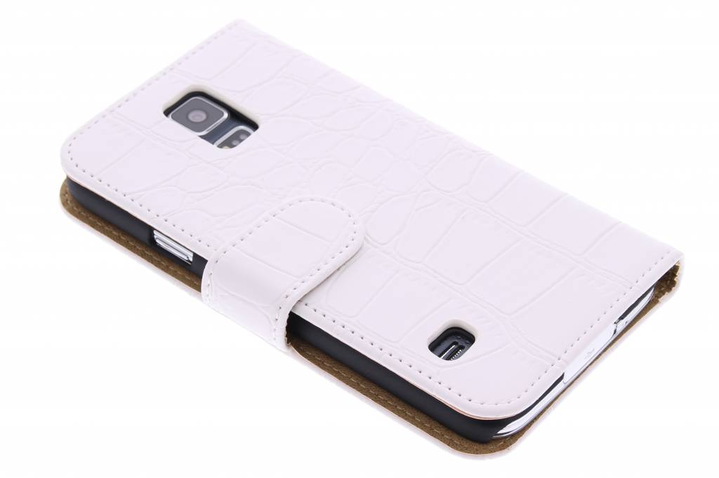 Image of Witte krokodil booktype hoes voor de Samsung Galaxy S5 (Plus) / Neo