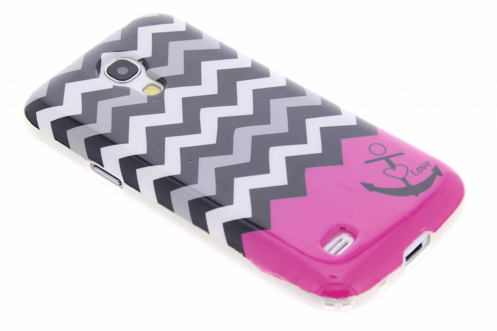 Image of Roze chevron design TPU siliconen hoesje voor de Samsung Galaxy S4 Mini